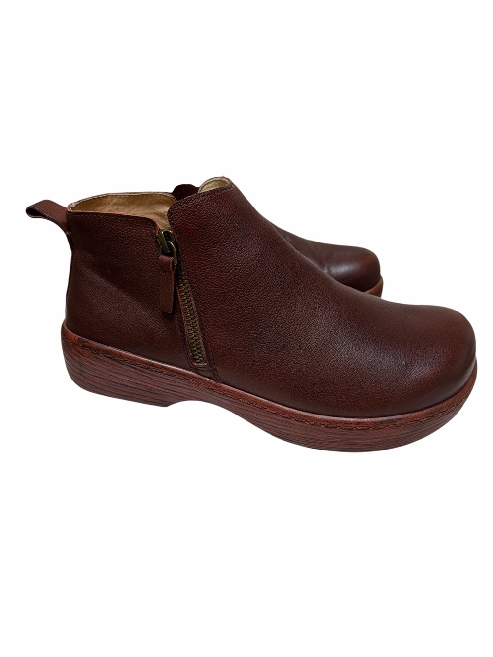Alegria Oak 6311 Leather Ankle Boots EU 38 Brown Comfort Wedge - Picture 5 of 14